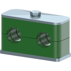 Clema dubla prindere tevi, diametrul interior 12 mm, Grupa 1