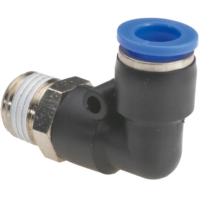 Mufa rapida furtun aer 14 mm, filet gaz 3/8, PL 90° plastic